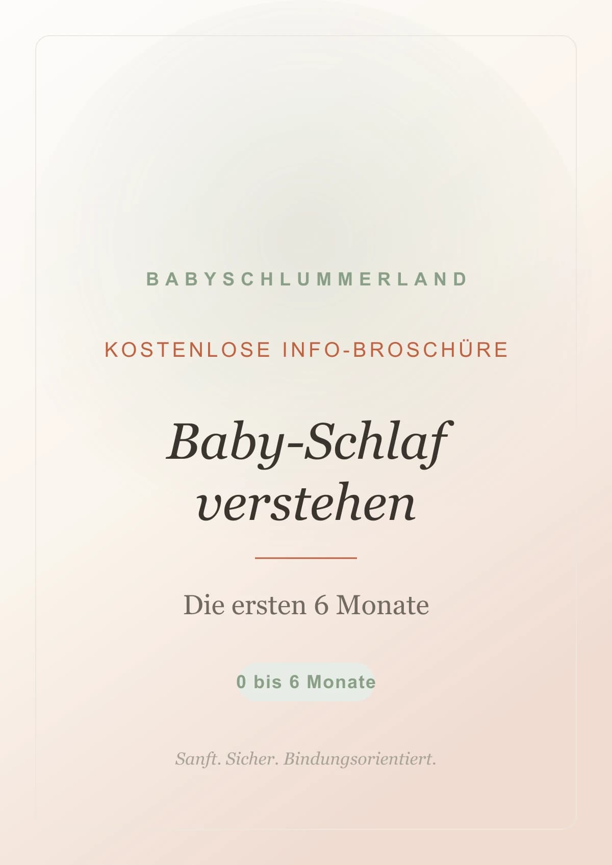 Cover der Kurz-Broschüre Baby-Schlaf verstehen, die ersten sechs Monate